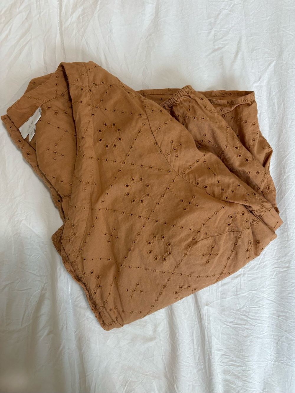 JJill Eyelet Quilted Orange Blouse